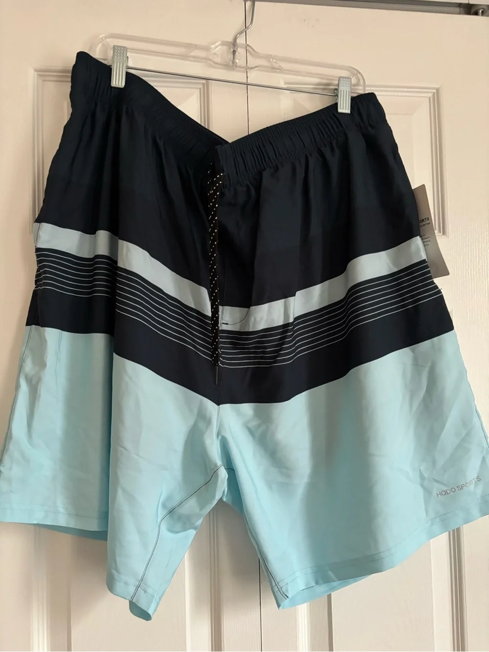 Men's Two-Tone Aqua and Navy Swim Shorts